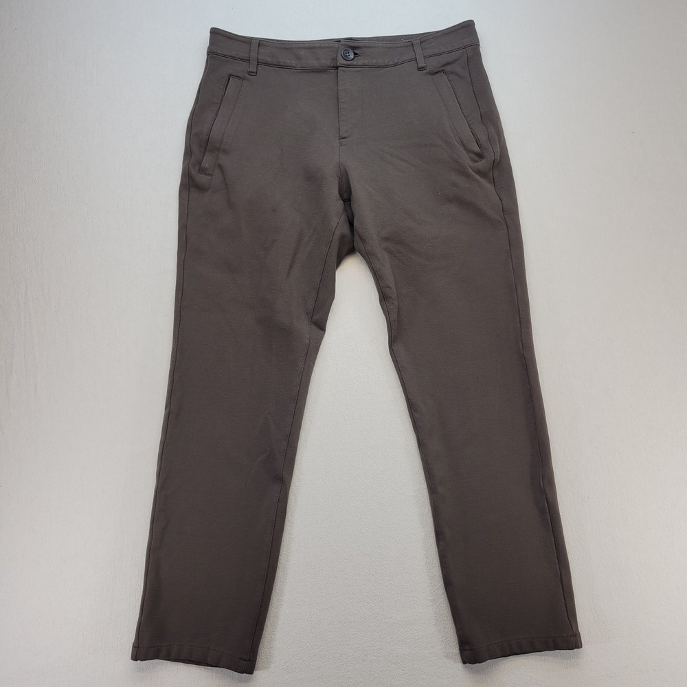 Paige Pants Mens 30x26 Olive Green Stafford Trouser Transcend Knit Modern